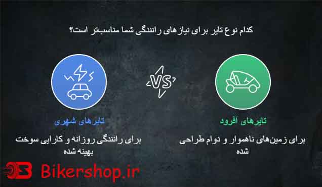 تفاوت تایرهای شهری و آفرود